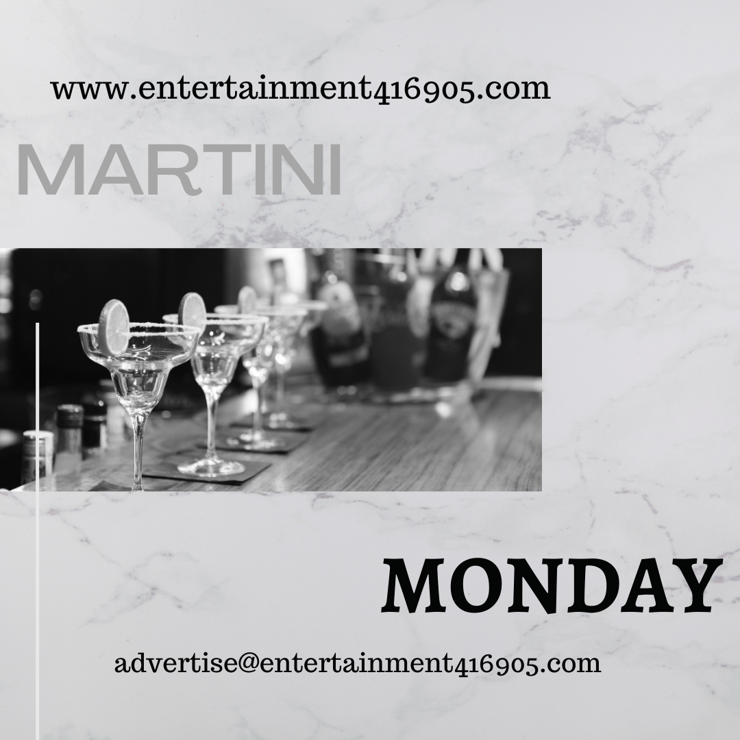 Martini - Monday Black and White Modern Minimalist Restaurant